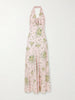 Floral-print silk-crepe midi dress