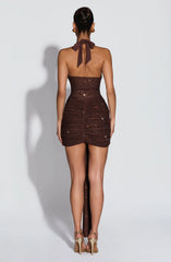 Rosetta Mini Dress - Plum Brown Sparkle