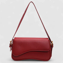 Women's Vegan Leather Handbag | Elegant Wavy Evening Bag