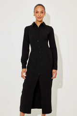 Long Sleeve Collar Maxi Dress
