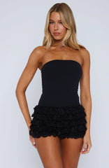 Up For A Challenge Strapless Playsuit Black