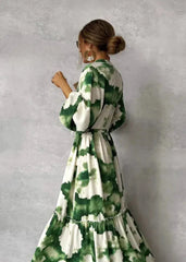 Women's Tie-Dye Floral Maxi Dress | Flowy Summer Wedding-Guest Gown