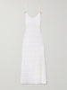 Embellished open-knit cotton and silk-blend midi dress