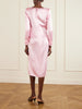 Draped silk-satin midi dress