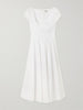 Wells pleated cotton-blend poplin midi dress