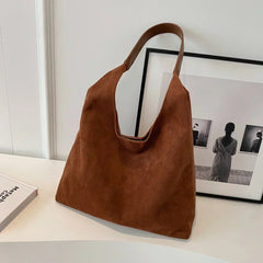 Women's Suede Tote Bag | Spacious Everyday Shopper Bag