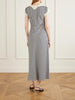 Amari bow-detailed lace-trimmed checked woven midi dress