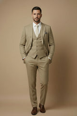 Men’s Three-Piece Wedding Guest Suit – Tailored Slim Fit Jacket, Waistcoat and Trousers for Formal Celebrations