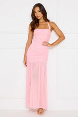 Aveline Halter Mesh Maxi Dress