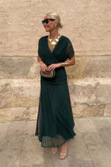 Rosetta Draped Maxi Dress