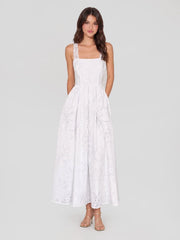 Cotton Eyelet Cross Back Maxi Sundress