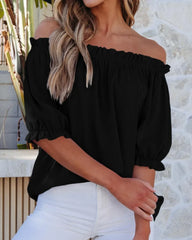 Women's Off-Shoulder Puff-Sleeve Blouse | Elegant Summer Top