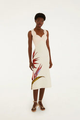 Sand Strelitzia Midi Dress