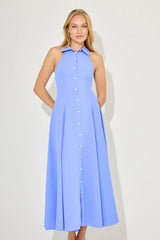 Flowy Collar Maxi Dress