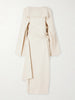 Yon scarf-detailed draped satin-crepe midi dress
