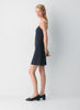 Japanese crepe strappy mini dress-dark night navy