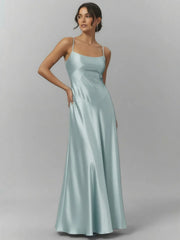 Premium Tailoring Corset-Back Satin Slip Maxi Dress
