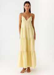 Lotty Linen Maxi Dress - Yellow