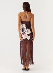 Niahvette Halter Midaxi Dress - Velvet Bloom