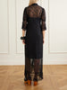 Tie-detailed ruffled lace midi dress