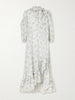Batacalla scarf-detailed ruffled floral-print silk-crepe de chine midi dress
