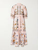 Bianca belted printed linen and cotton-blend midi dress