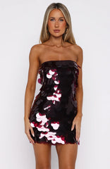 Disco Darling Sequin Mini Dress Plum