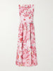Alma checked floral-print midi dress