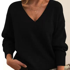 Women's Merino Wool V-Neck Sweater | Fine-Knit Everyday Pullover