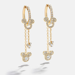 Disney Mickey Mouse Drop Earrings - Gold/Pavé