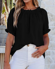 Women's Off-Shoulder Puff-Sleeve Blouse | Elegant Summer Top