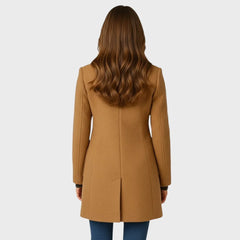 Women's Wool-Blend Long Coat | Structured Warm Outerwear