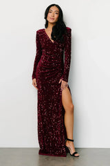Madonna Sequin Maxi Dress | Burgundy