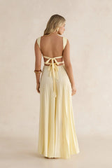 Song Of The Sky Plisse Maxi Dress Yellow