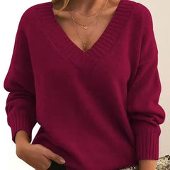 Women's Merino Wool V-Neck Sweater | Fine-Knit Everyday Pullover