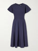 Buttercup pleated cotton-taffeta midi dress