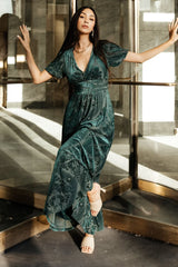 Leslie Velvet Maxi Dress | Emerald