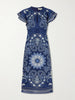 Emelina paisley-printed ramie midi dress