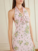 Floral-print silk-crepe midi dress