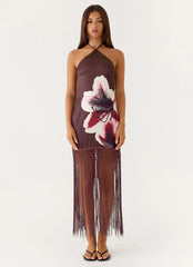 Niahvette Halter Midaxi Dress - Velvet Bloom