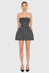 Lucienne Skort Romper in Polka Dot