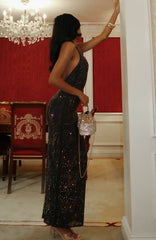 Burning Glance Embellished Maxi Dress Chocolate
