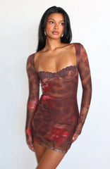No Other Love Long Sleeve Mini Dress Leopard Honey