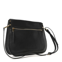 Shiny Lambskin Soft Triomphe Besace Bag Black