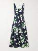 Floral-print faille midi dress