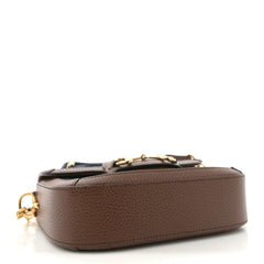 New Denim GG Monogram Dollar Calfskin Web Mini Horsebit 1955 Shoulder Bag Blue Tea Cuir Epilog
