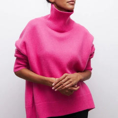 Women's Turtleneck Knit Sweater | Warm High-Neck Pullover