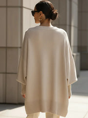Women's Oversized Wool-Blend Sweater | Relaxed Draped Pullover