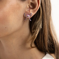 Disney Stitch and Angel Earring Set - Blue/Pink