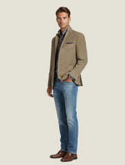 Men’s Tailored Blazer – Notched Lapel Design with Front Button Closure